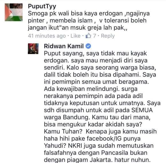 ridwan kamil | Sentimen SARA