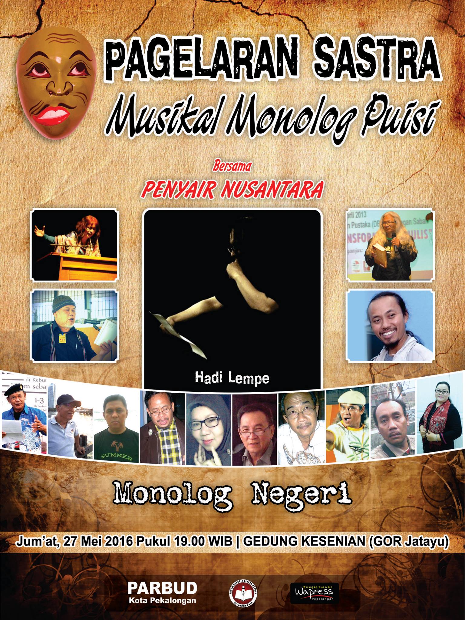 Pekalongan Dalam Sastra : Hadi Lempe Kembali Menyuarakan Puisi "Musikal Monolog Puisi" 41 baliho
