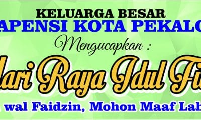 Gapensi Kota Pekalongan : Mohon Maaf Lahir Batin 54 idul fitri gapensi 2016