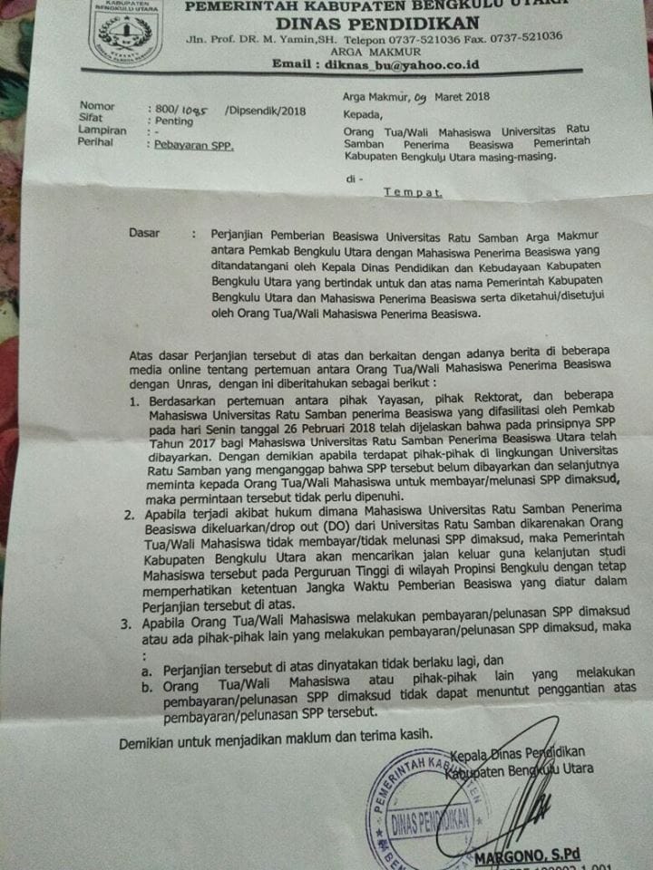Terkait Masalah DO, Dispendik Bengkulu Utara Terbitkan Surat Edaran 41 29004066 1951613541823524 529980168 n