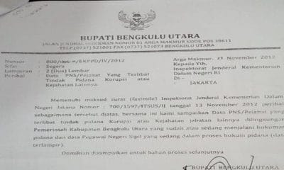 Surat Bupati Bengkulu Utara Tahun 2012
