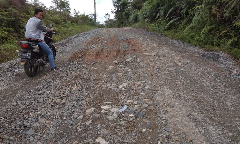 Jalan di Desa Ketenong Kecamatan Pinang Belapis