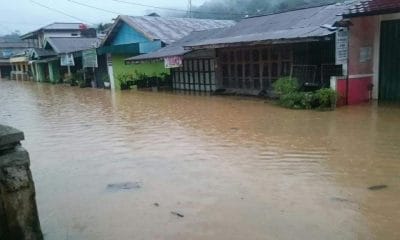 Sejumlah Rumah Warga Desa Suka Marga, Kecamatan Amen, Kabupaten Lebong, Dilanda Banjir.