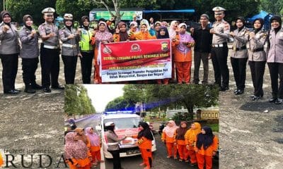 Polres Bengkulu Utara Berbagi Berkah Pada Penyapu Jalan