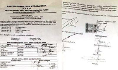 Penetapan Nama Calon Kades Gembung Raya Dipermasalahkan